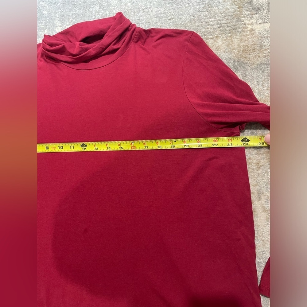 PureJill Pima Cotton Burgundy Relaxed Turtleneck Stretch Women’s Size 2X - Picture 7 of 10